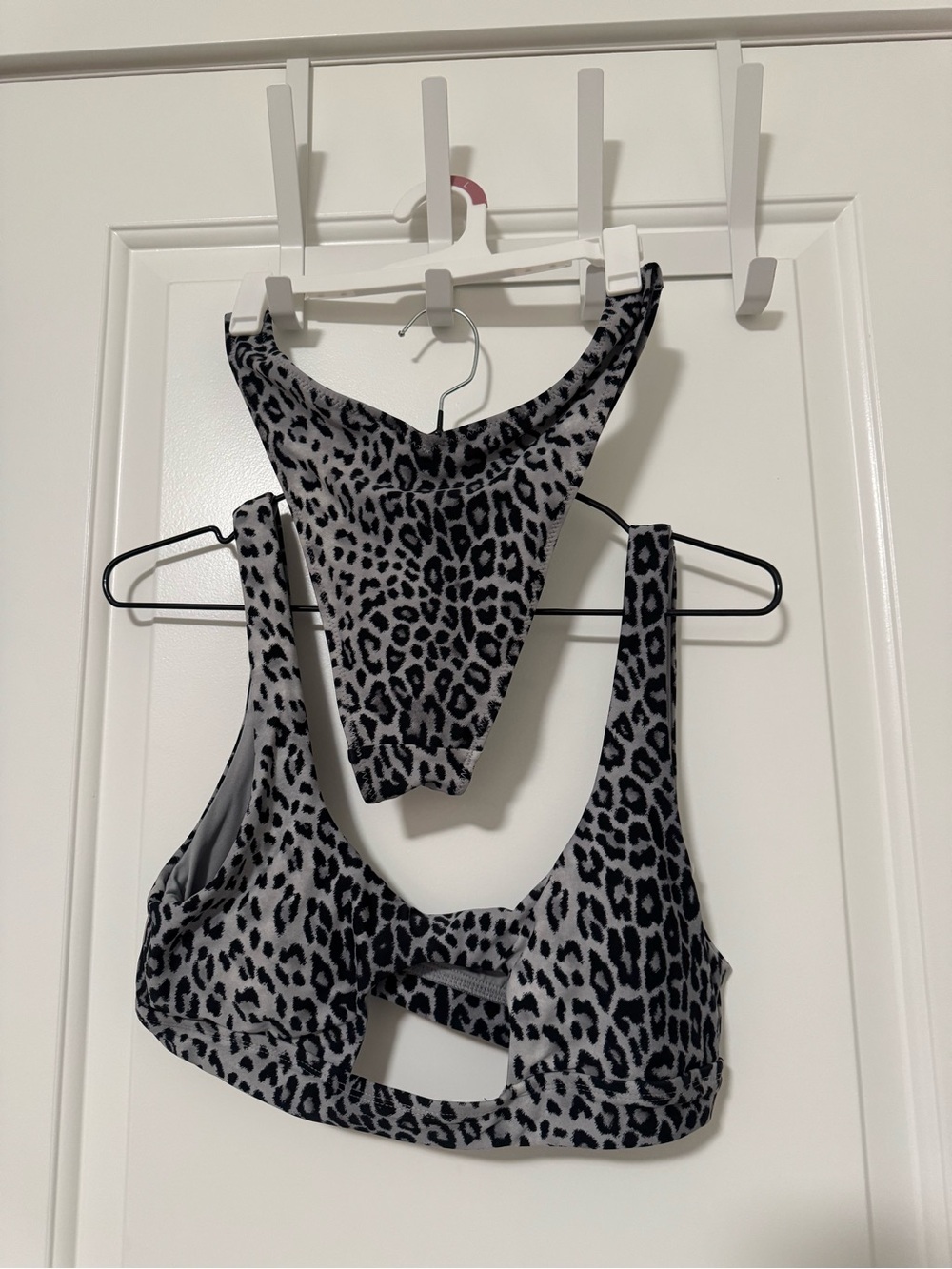Forever 21 Gray and Black Leopard Print Bikini Set